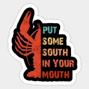 Crawfish Put Some South In Your Mouth Vintage Sticker